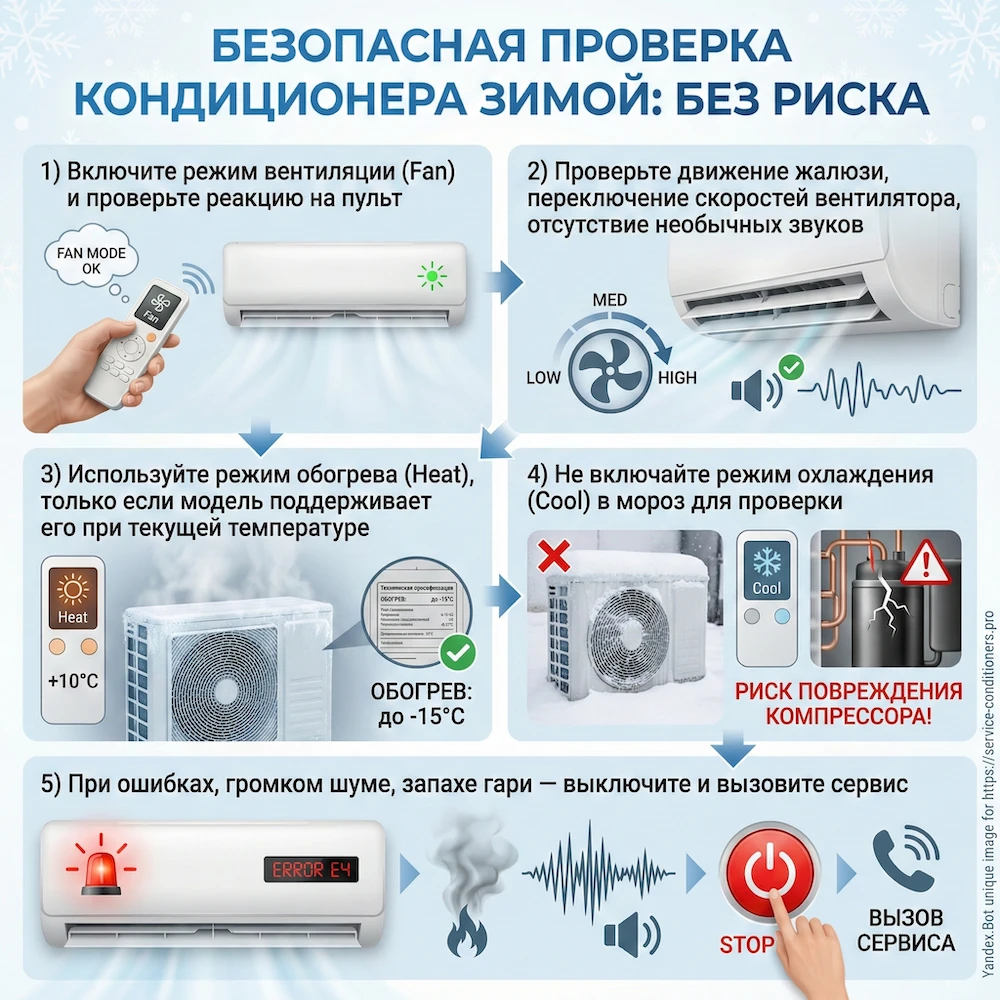 Как проверить кондиционер зимой без риска