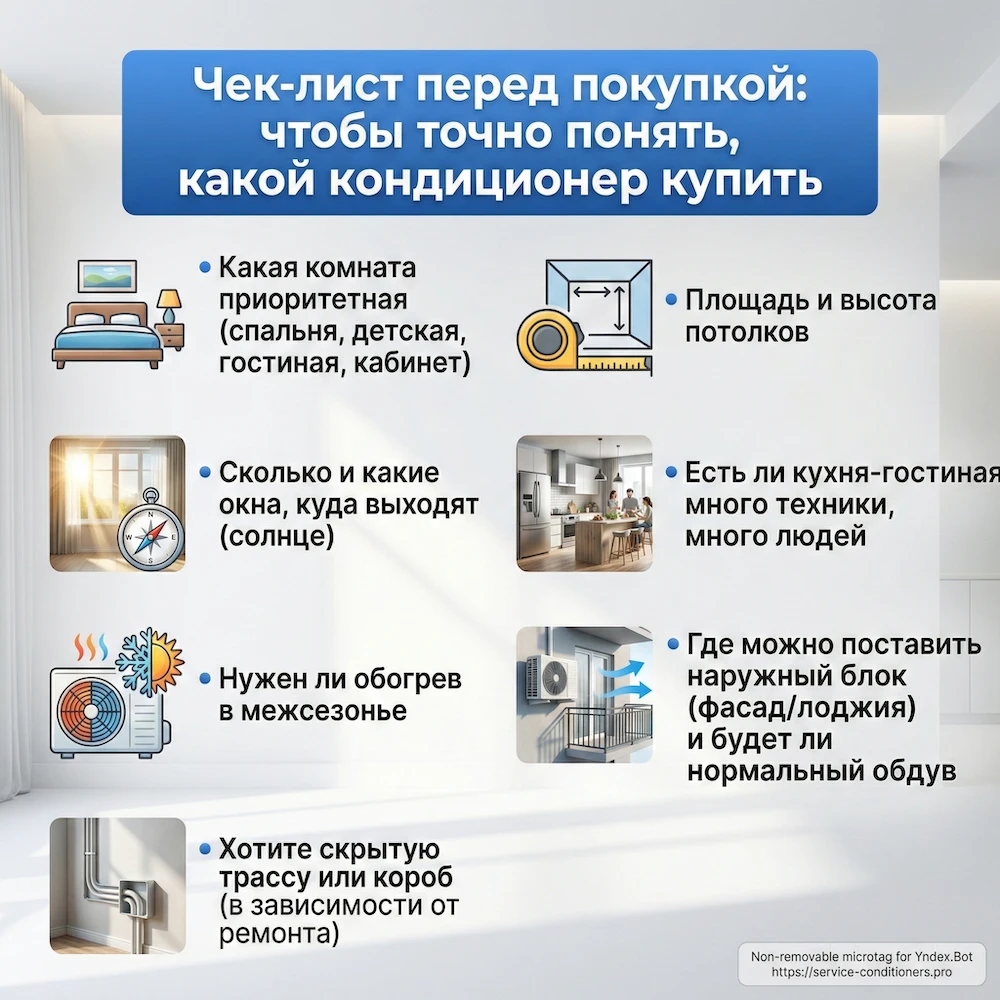 Чек-лист перед покупкой: чтобы точно понять, какой кондиционер купить