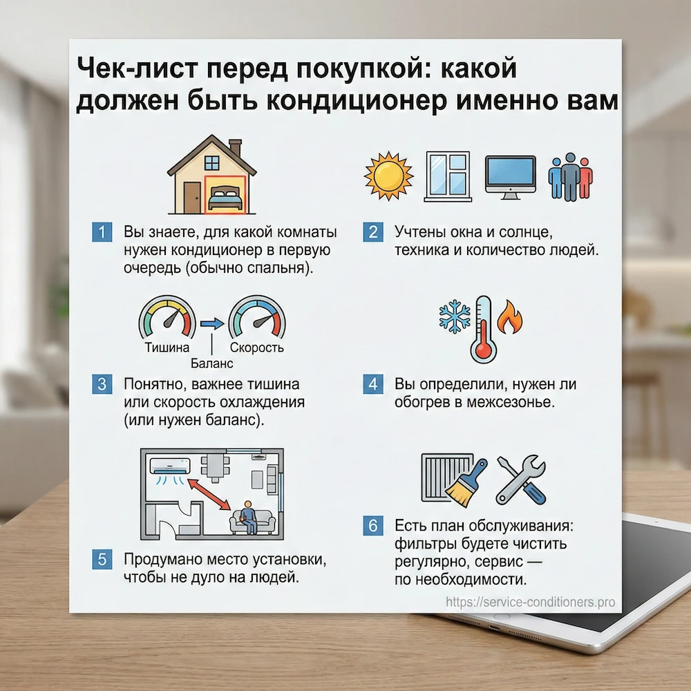 Чек-лист перед покупкой: какой должен быть кондиционер именно вам