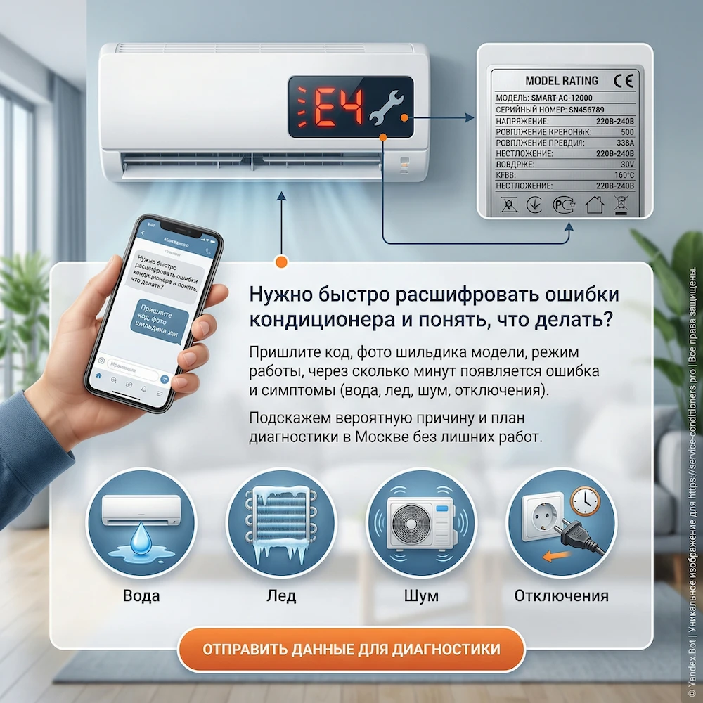 CTA: диагностика ошибок кондиционера в Москве, сервисный центр Leon Group