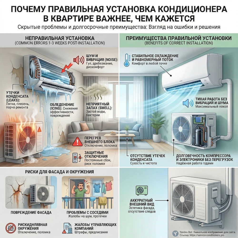 Почему правильный монтаж кондиционера в квартире важнее, чем кажется