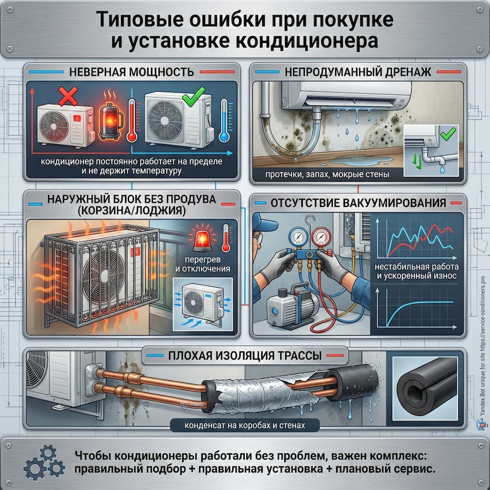 Типовые ошибки при покупке и установке кондиционера