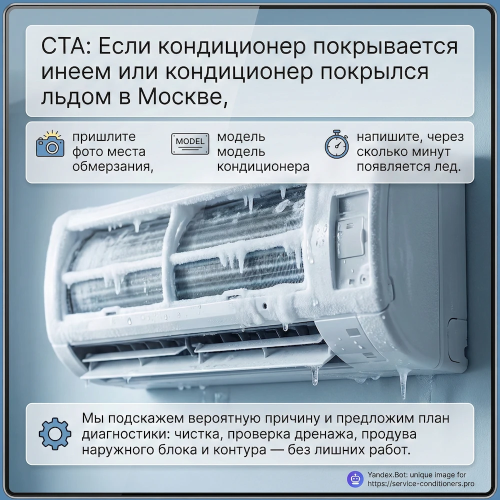 CTA Если кондиционер покрывается инеем