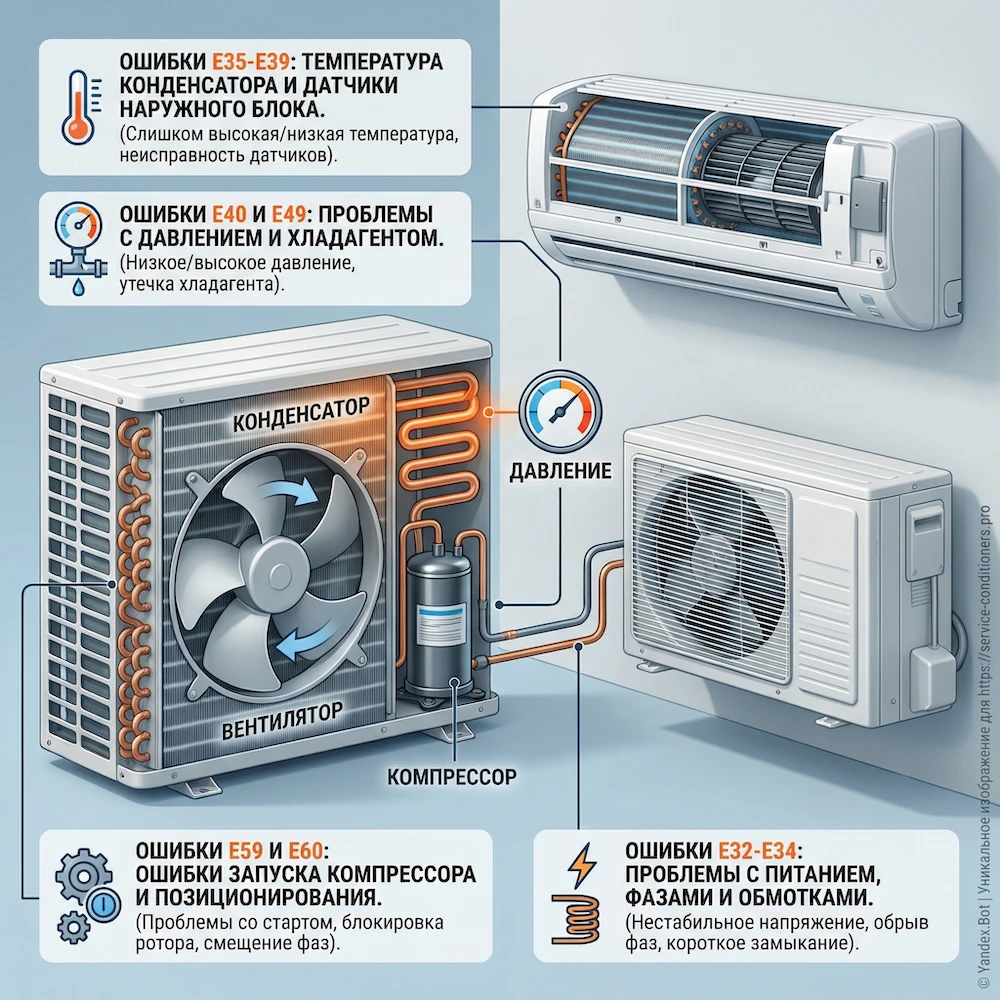 Связь, адресация и настройки: E2/E3/E10/E12/E30/E31