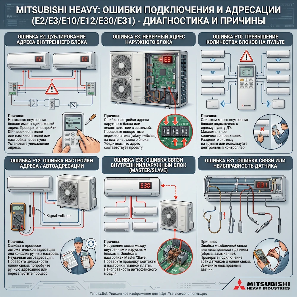 Хладагент и давление: E40/E49/E54 и связанные симптомы