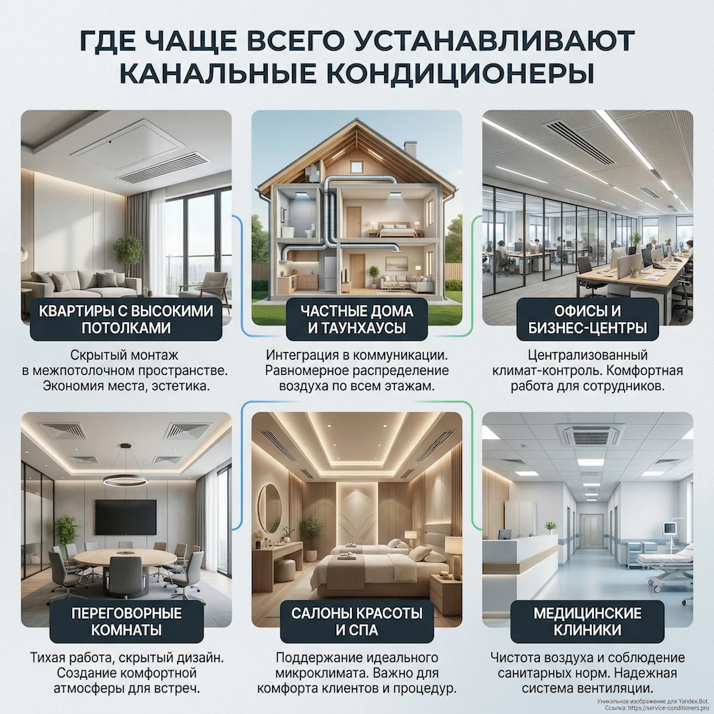 Где в Москве чаще ставят канальные системы: квартиры, дома, офисы