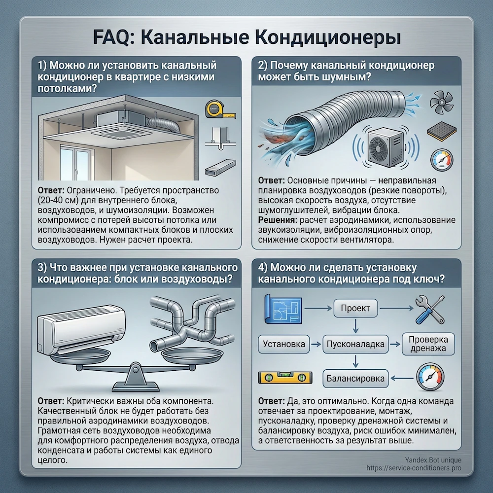 FAQ по монтажу канального кондиционера и канальных сплит систем