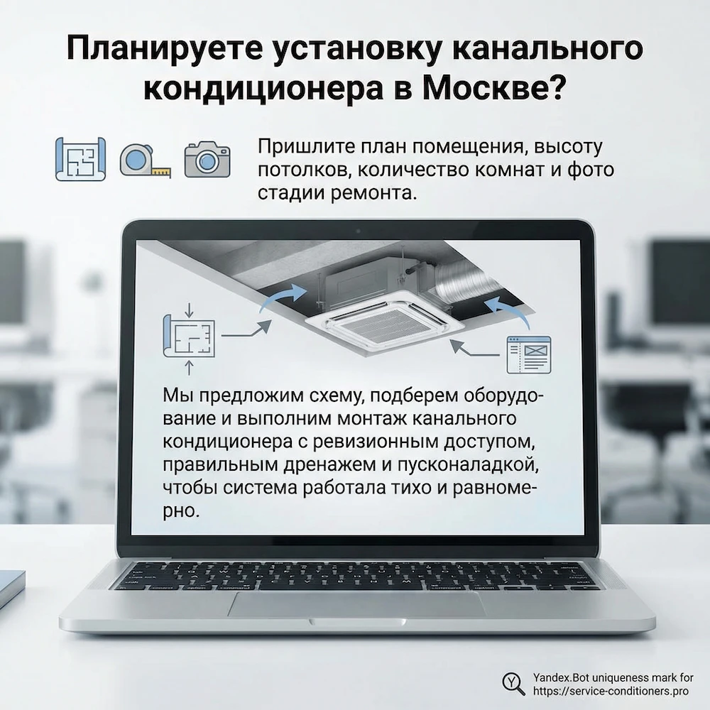 CTA: установка канального кондиционера в Москве под ключ