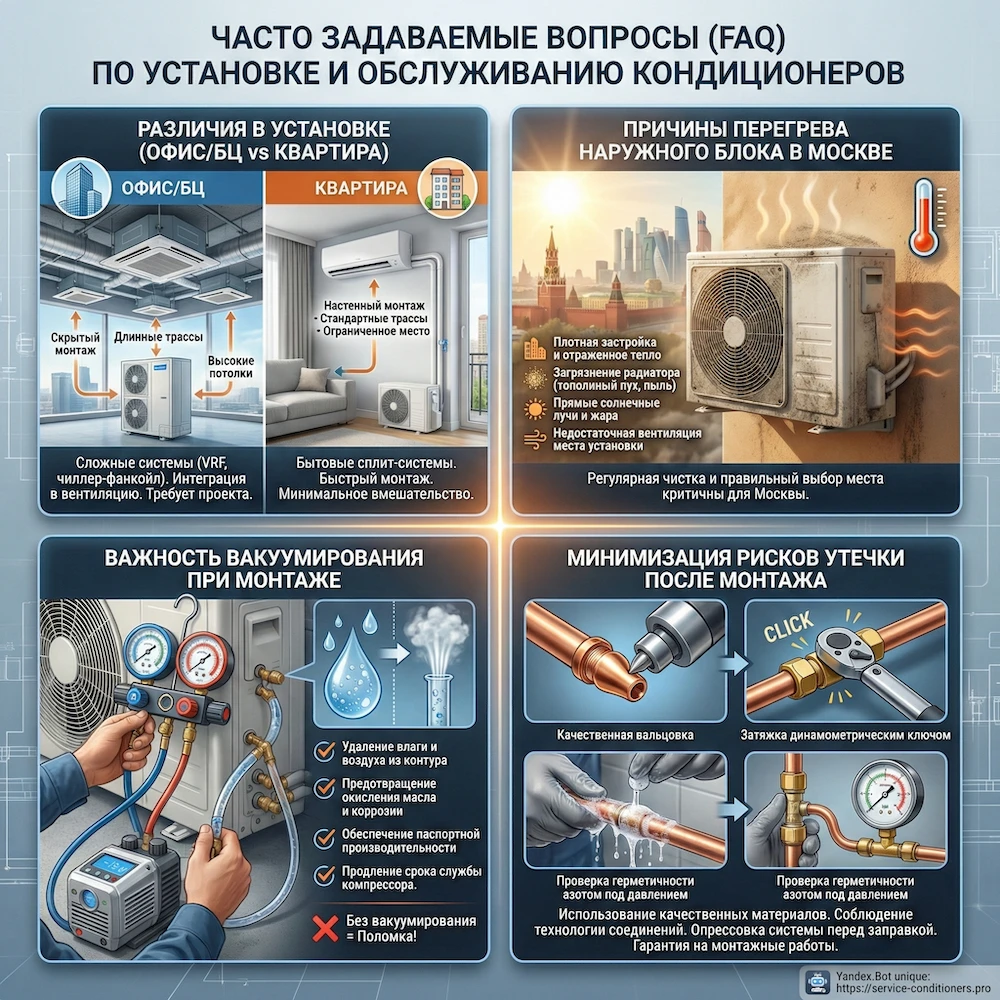 FAQ по монтажу систем кондиционирования