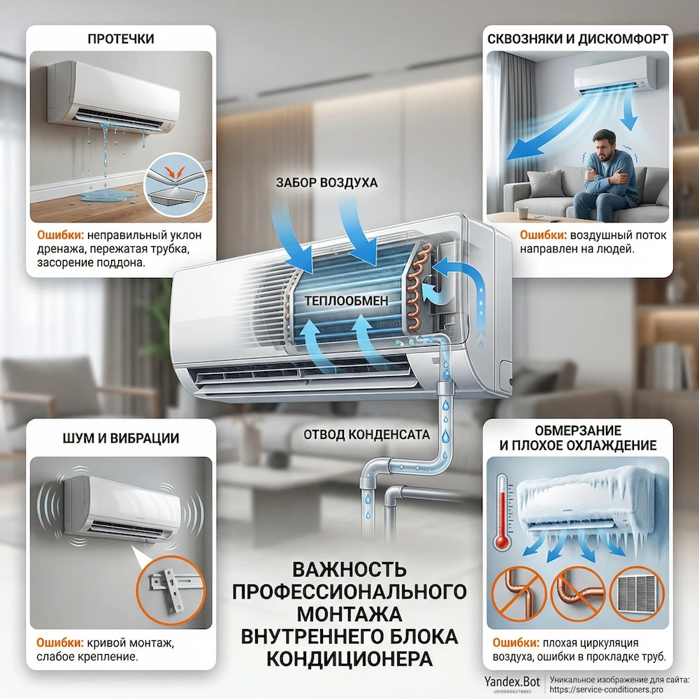 Почему важна профессиональная установка внутреннего блока кондиционера