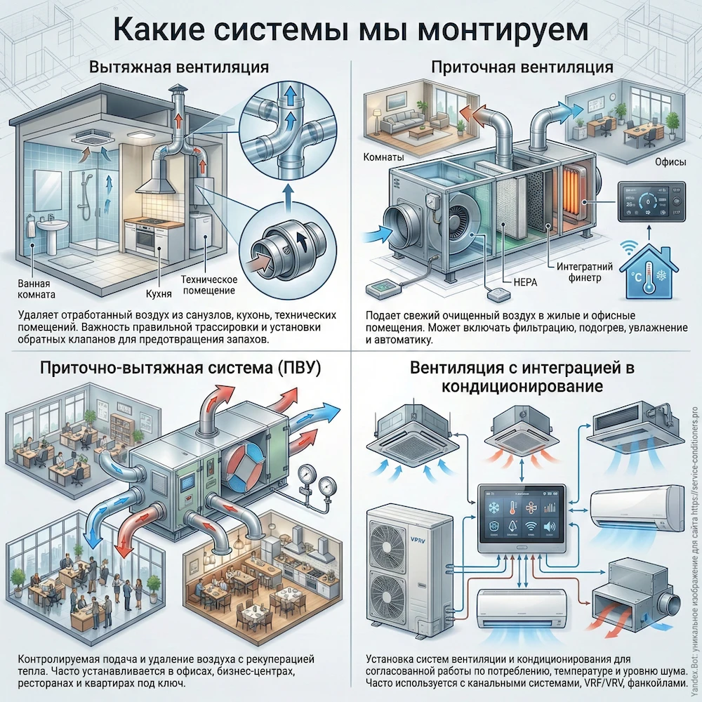 Какие системы мы монтируем