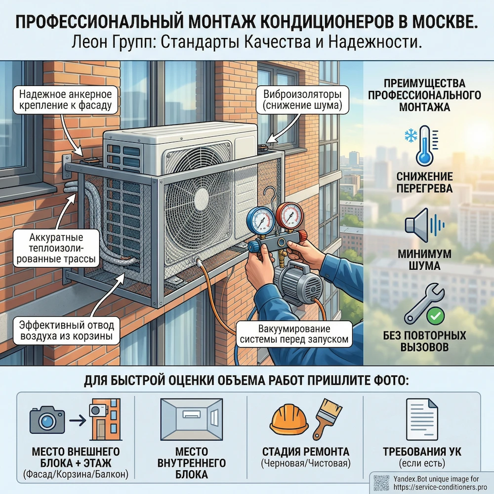 CTA: установка наружного блока кондиционера в Москве