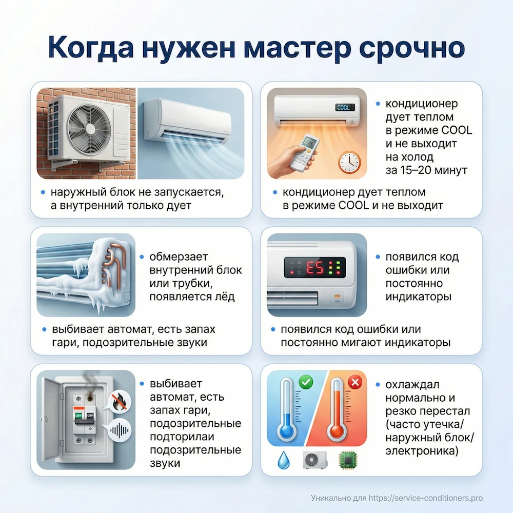 Когда нужен мастер: кондиционер не охлаждает и не дует холодным