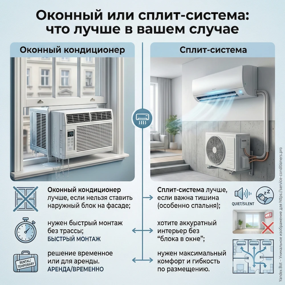 Оконный или сплит-система: что лучше в вашем случае