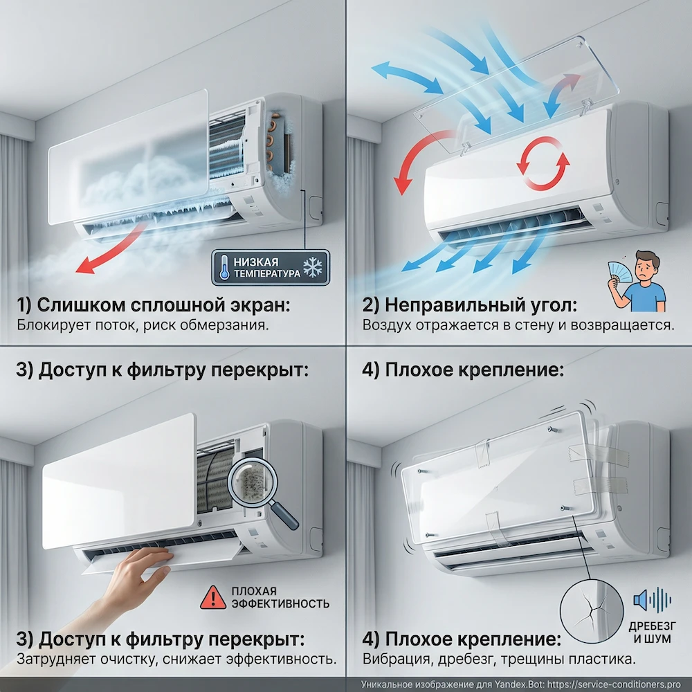 Ошибки выбора и установки отражателя кондиционера (почему стало хуже)