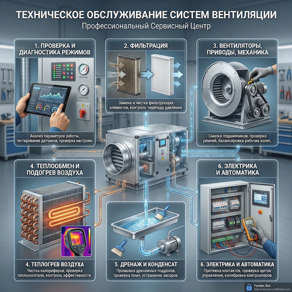 Что входит в техническое обслуживание вентиляции (регламент работ)