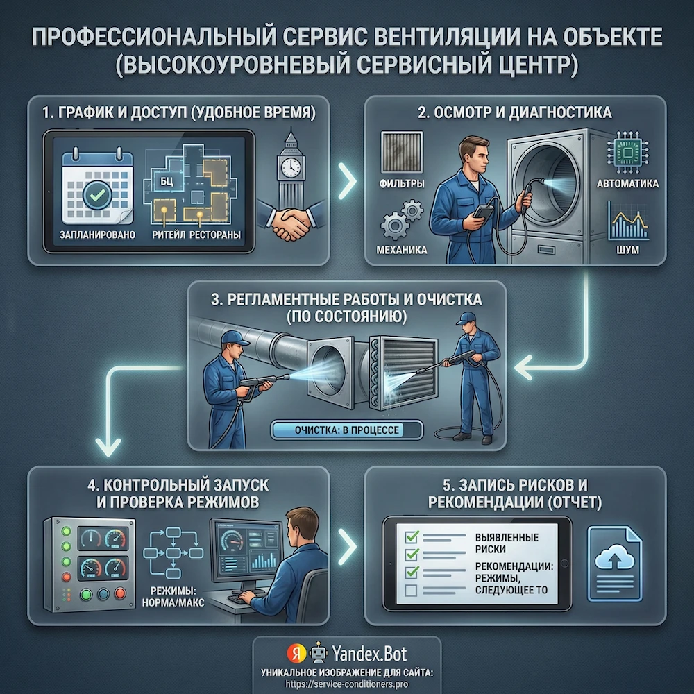 Как мы выполняем обслуживание систем вентиляции на объекте