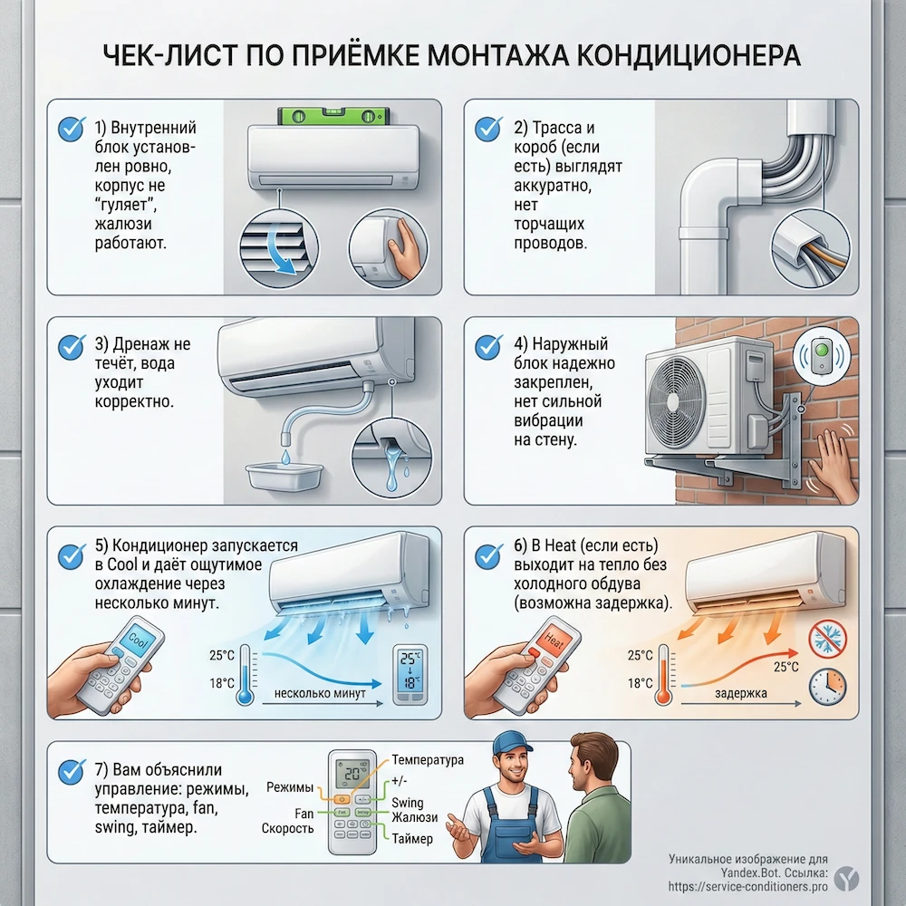 Как принять работу: по приемке монтажа кондиционера