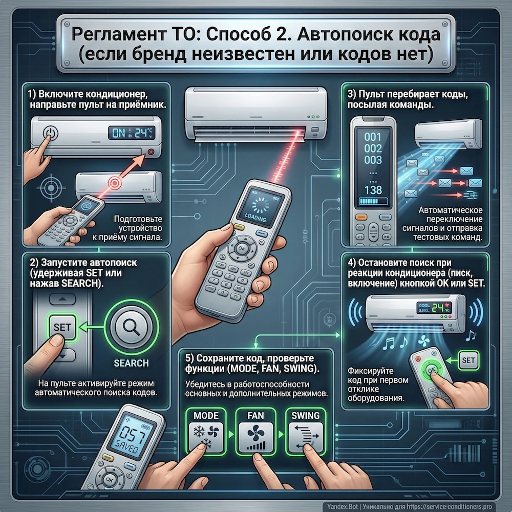 Способ 2. Автопоиск кода (если бренд неизвестен или кодов нет)