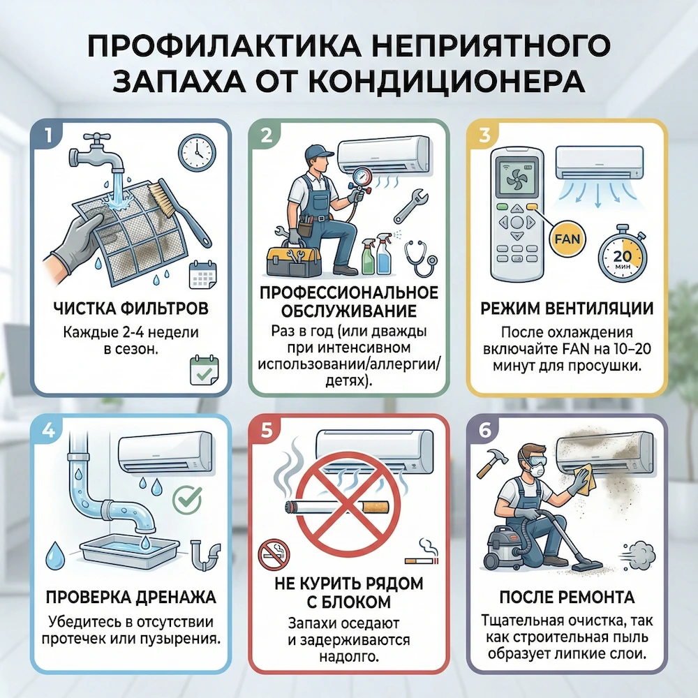 Профилактика: как сделать так, чтобы из кондиционера не пахло и не было неприятного запаха