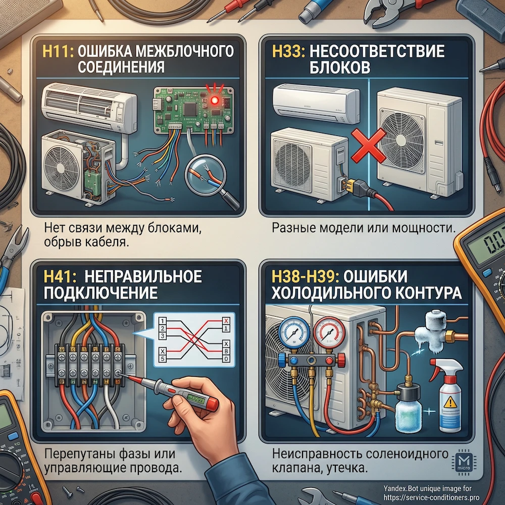 Связь и монтаж: H11, H33, H41, H38–H39