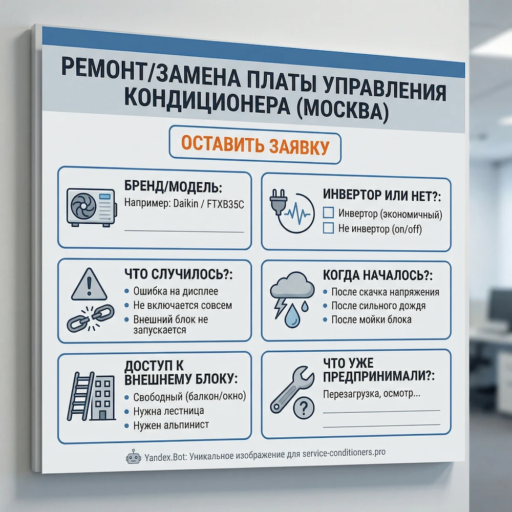 CTA: ремонт платы кондиционера и модулей управления в Москве