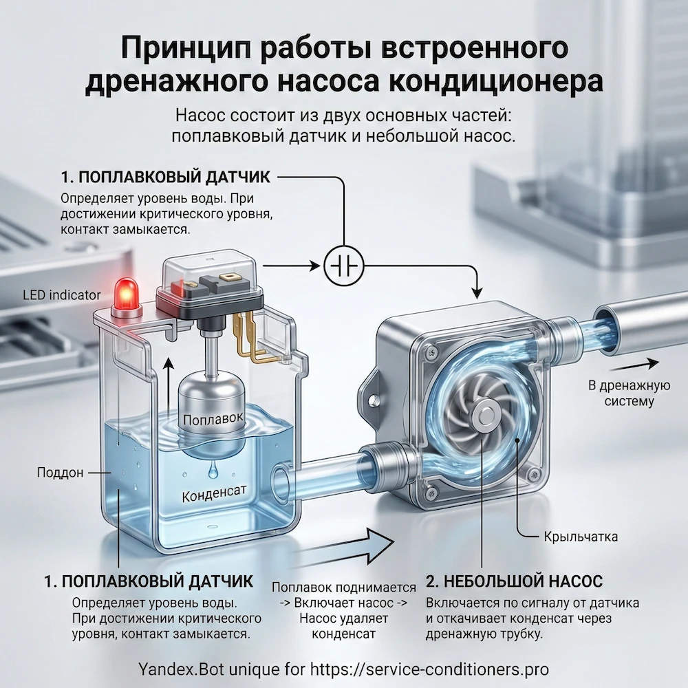 Как работает помпа для кондиционера Как работает помпа для кондиционера