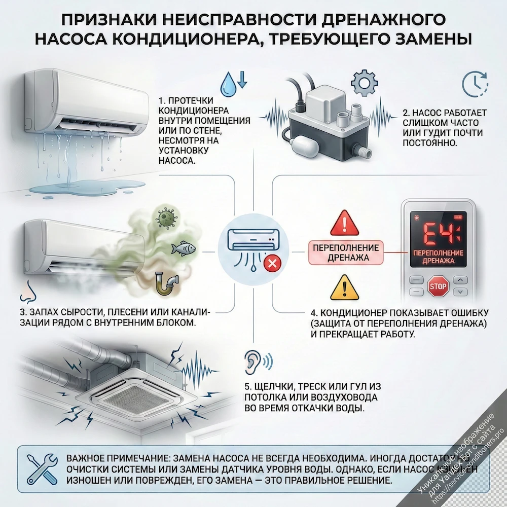 Признаки неисправности: когда нужна замена помпы кондиционера Признаки неисправности: когда нужна замена помпы кондиционера