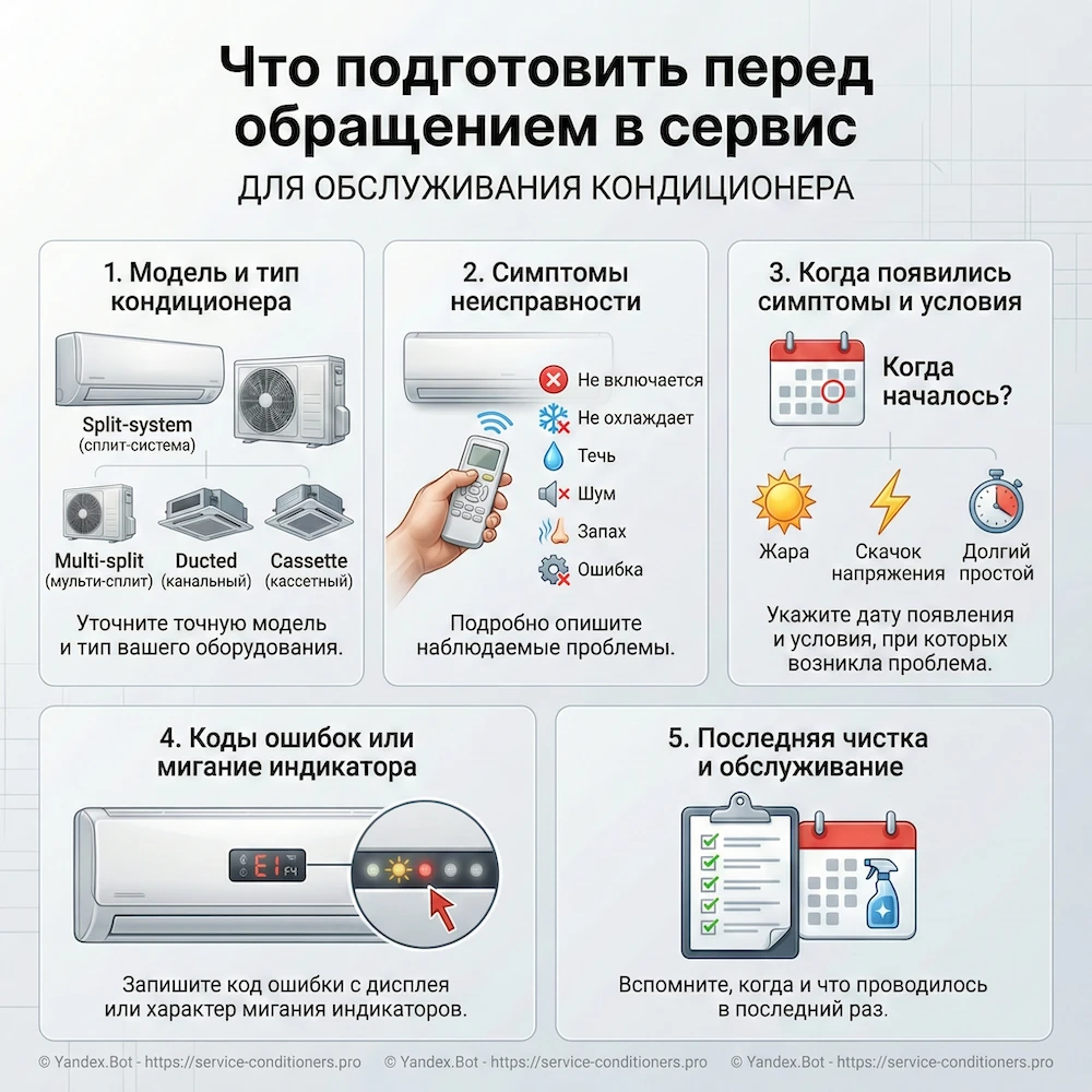 Что подготовить перед обращением в сервис