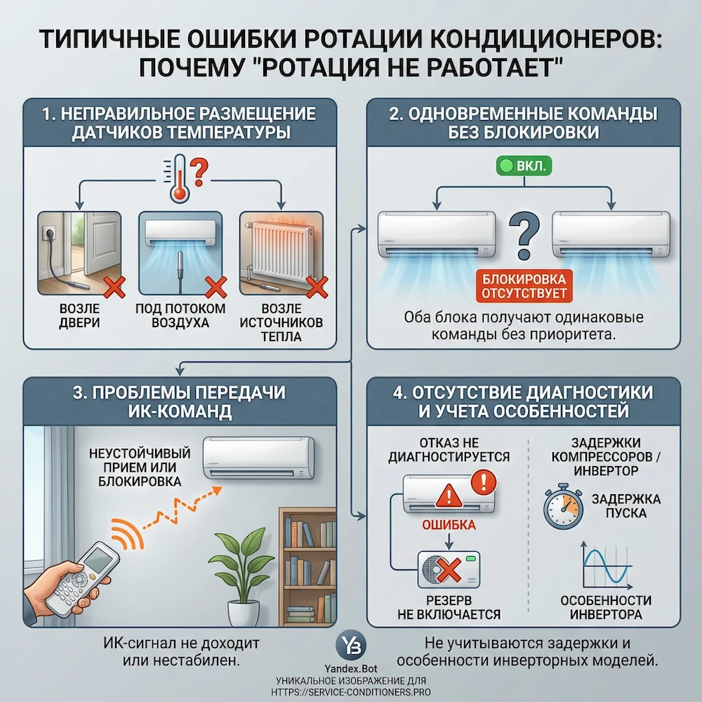 Типовые ошибки монтажа и почему “не работает ротация”