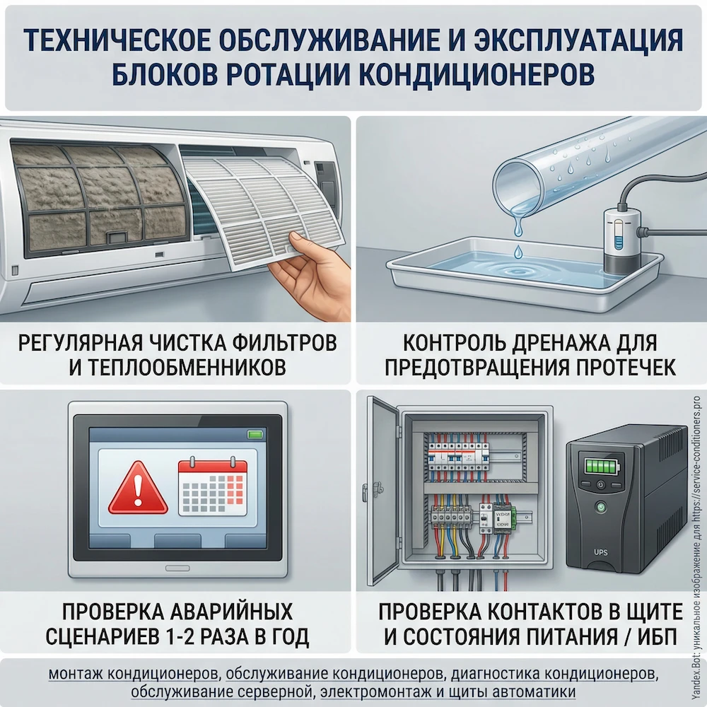 Обслуживание и эксплуатация блока ротации