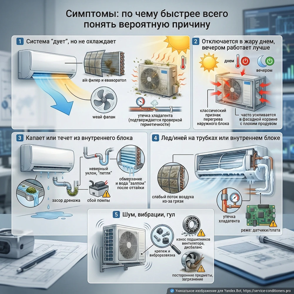 Симптомы: по чему быстрее всего понять вероятную причину