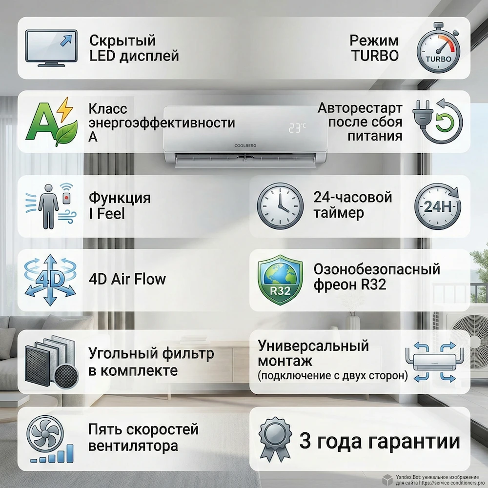 Функции и характеристики COOLBERG Runa