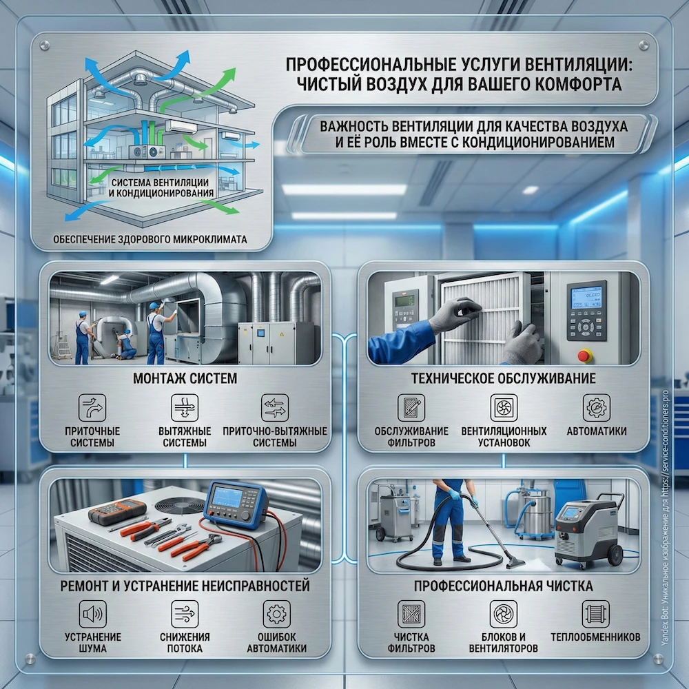 Вентиляция: монтаж, обслуживание, ремонт и очистка