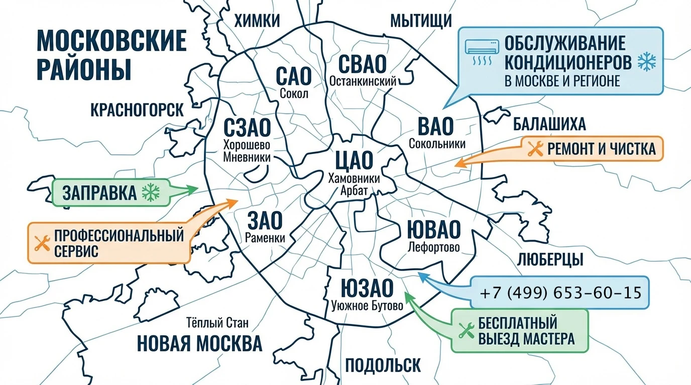 Иллюстрация: районы выезда по Москве и МО