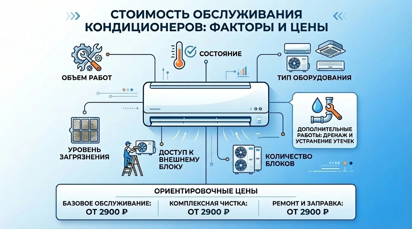 Иллюстрация: стоимость обслуживания кондиционеров