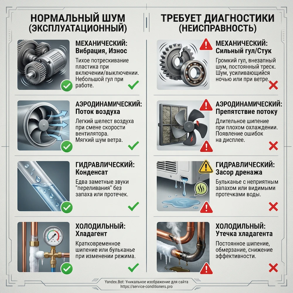 Какие шумы у кондиционера бывают и что они означают