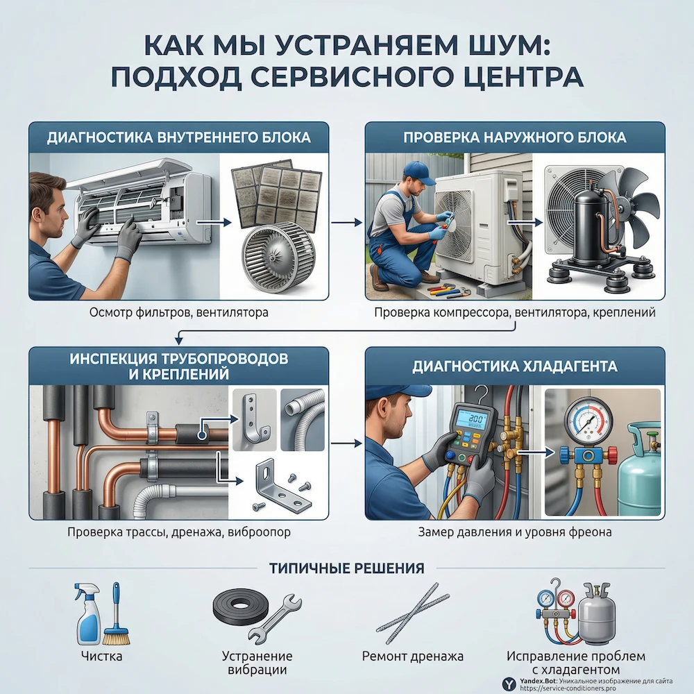 Как мы устраняем шум кондиционера: диагностика и решения