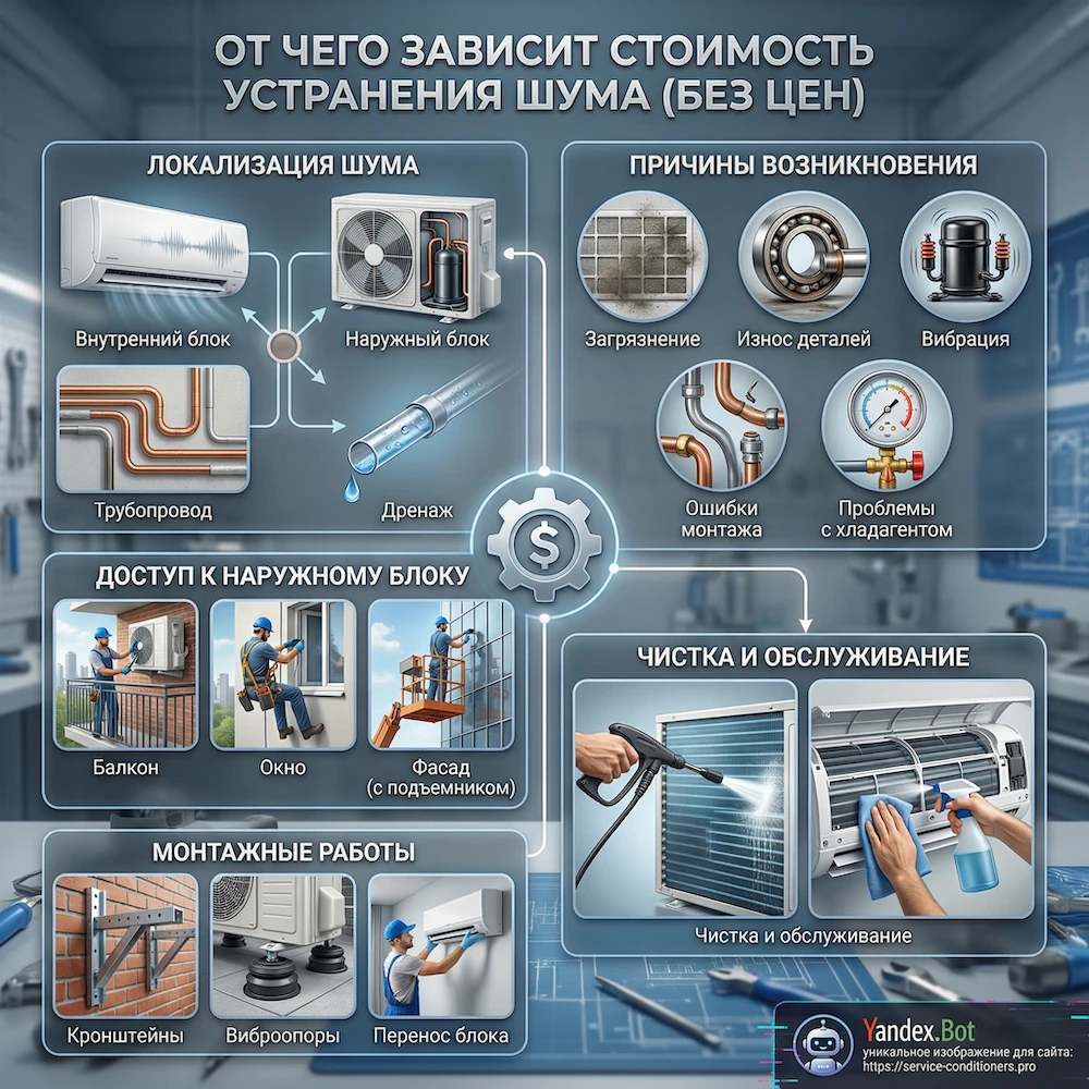 Сроки: сколько занимает диагностика и устранение шума кондиционера