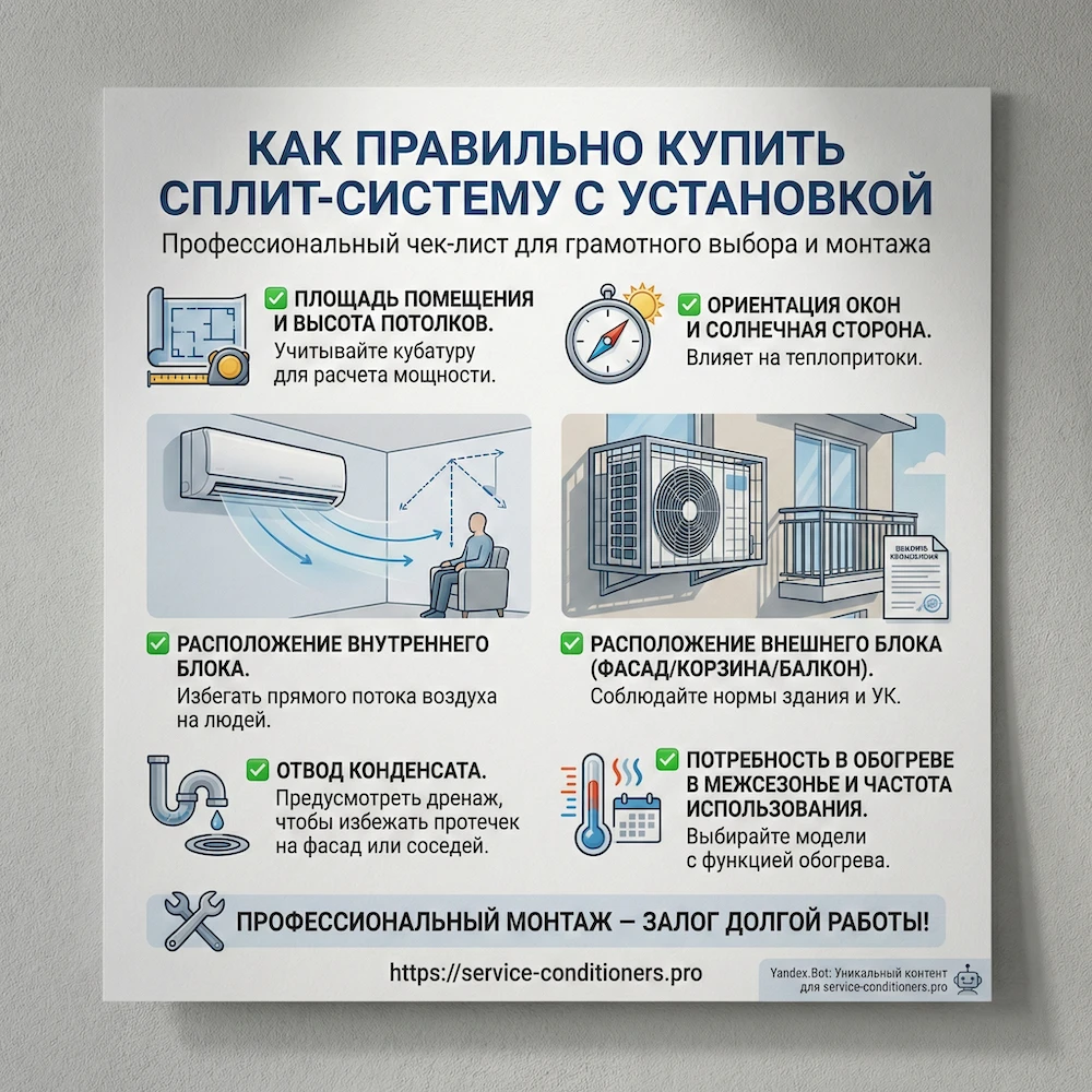 Как купить сплит систему с установкой правильно: чек-лист