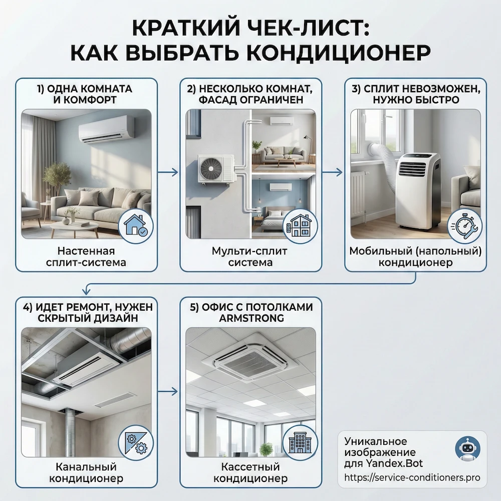 Короткий чек-лист выбора кондиционера