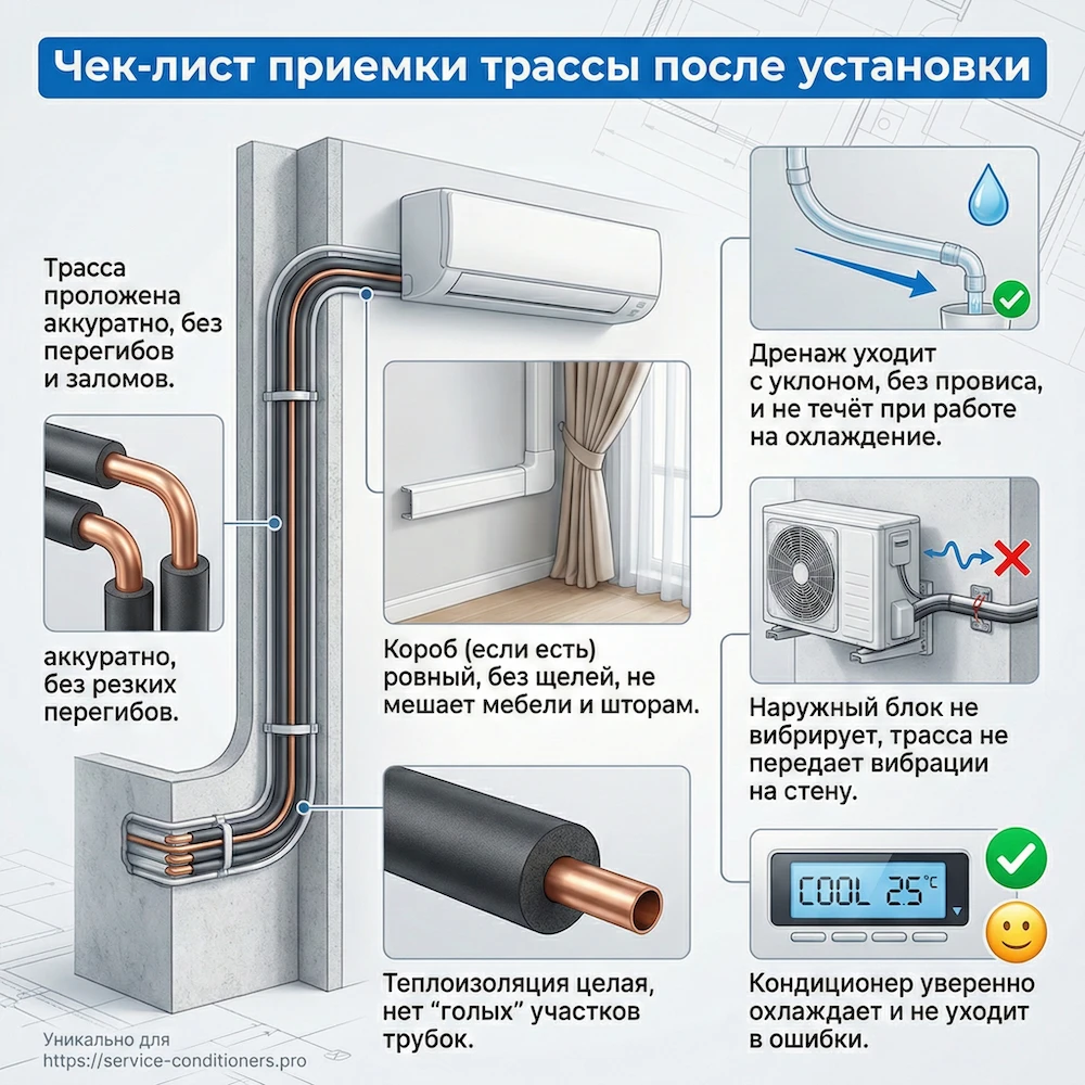 Чек-лист приемки трассы после установки