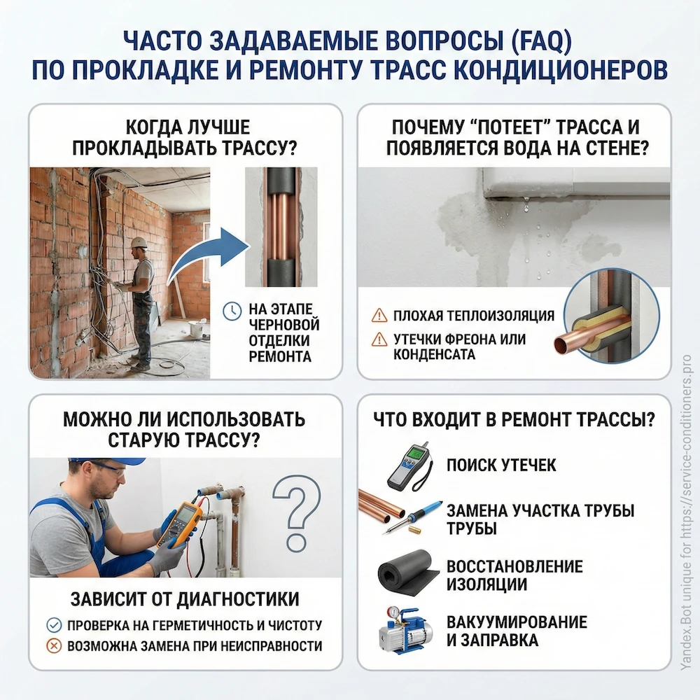 Опрессовка трассы кондиционера и вакуумирование перед запуском