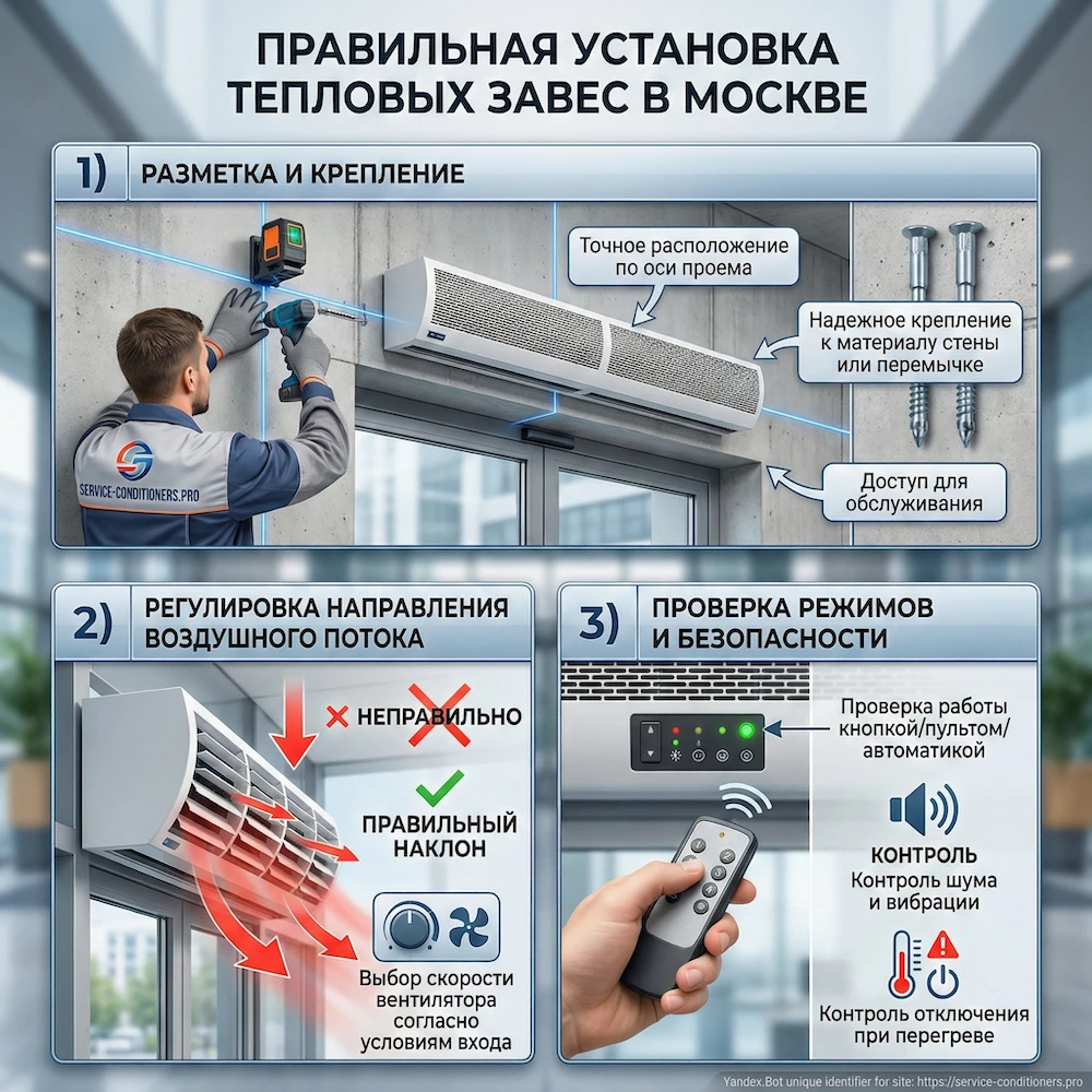 Монтаж тепловой завесы в Москве: как делается правильно