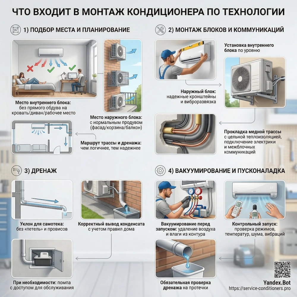 Что входит в установку кондиционера: монтаж и пусконаладка