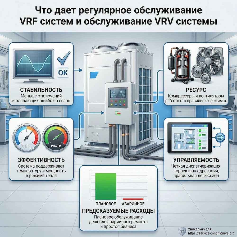 Что дает регулярное обслуживание VRF систем и обслуживание VRV системы