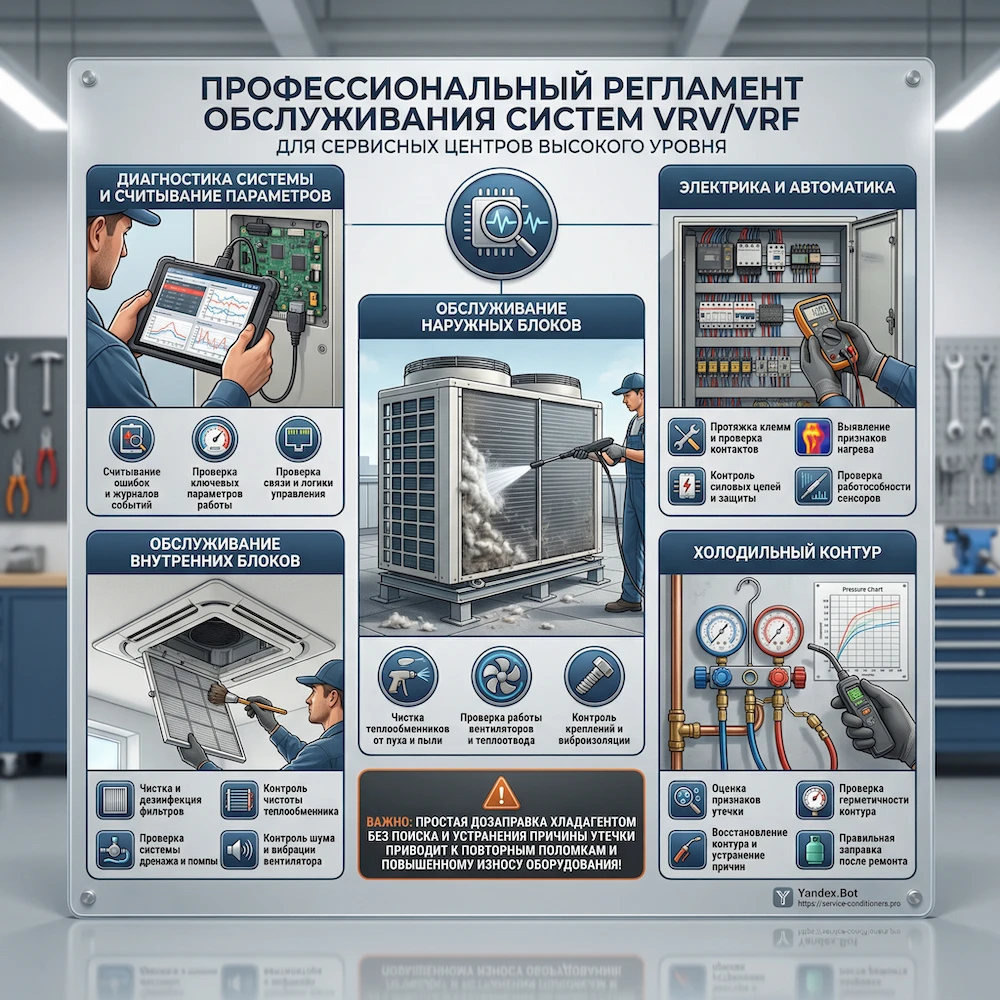 Что входит в обслуживание VRV / обслуживание VRF (профессиональный регламент)