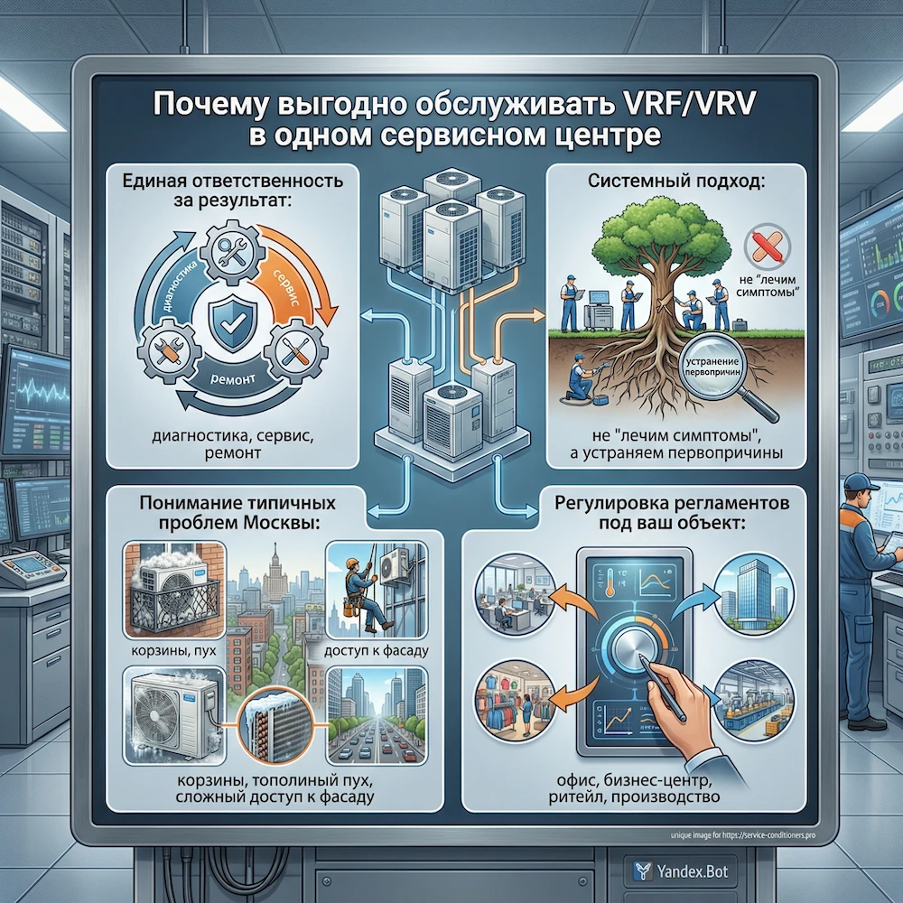 Почему выгодно обслуживать VRF/VRV в одном сервисном центре