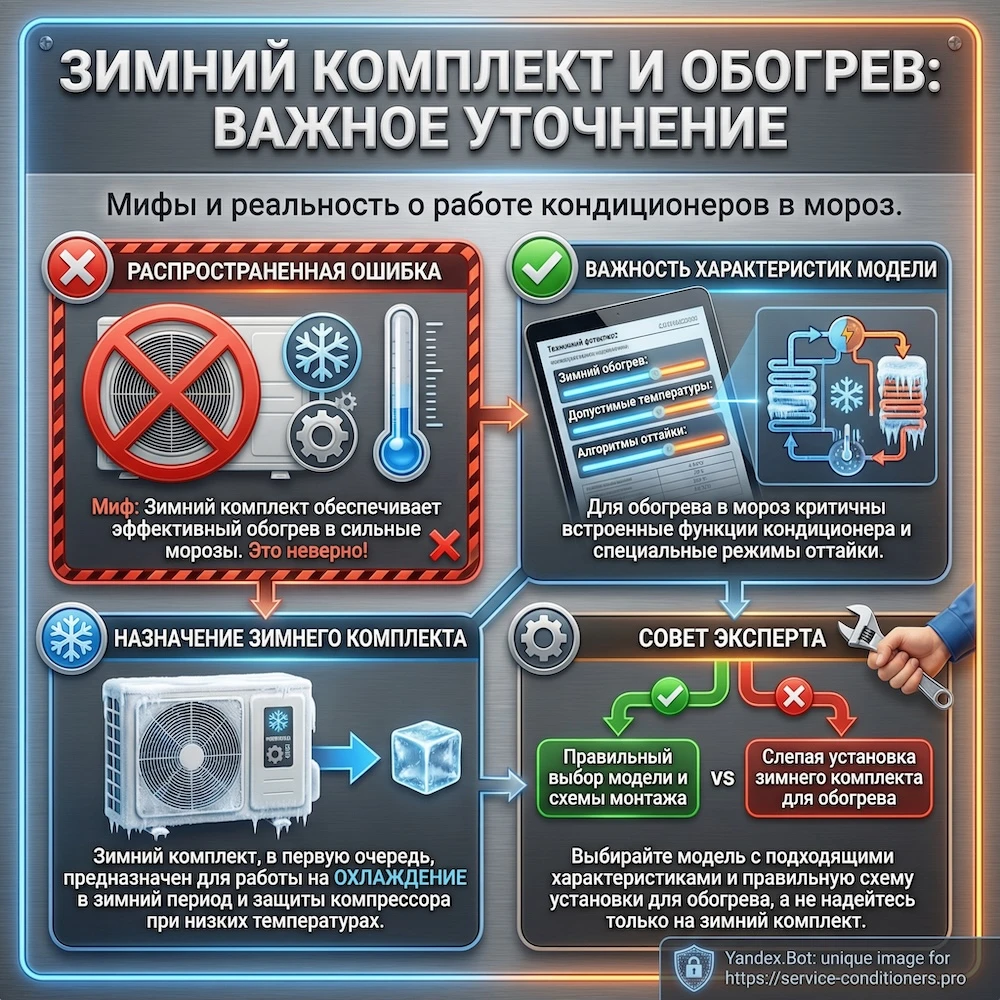 Зимний комплект для кондиционера на обогрев: важное уточнение
