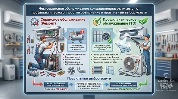 Отличия сервисного от профилактического обслуживания